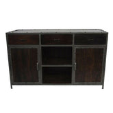 Angle Industrial Iron 2 Door 3 Drawers Sideboard